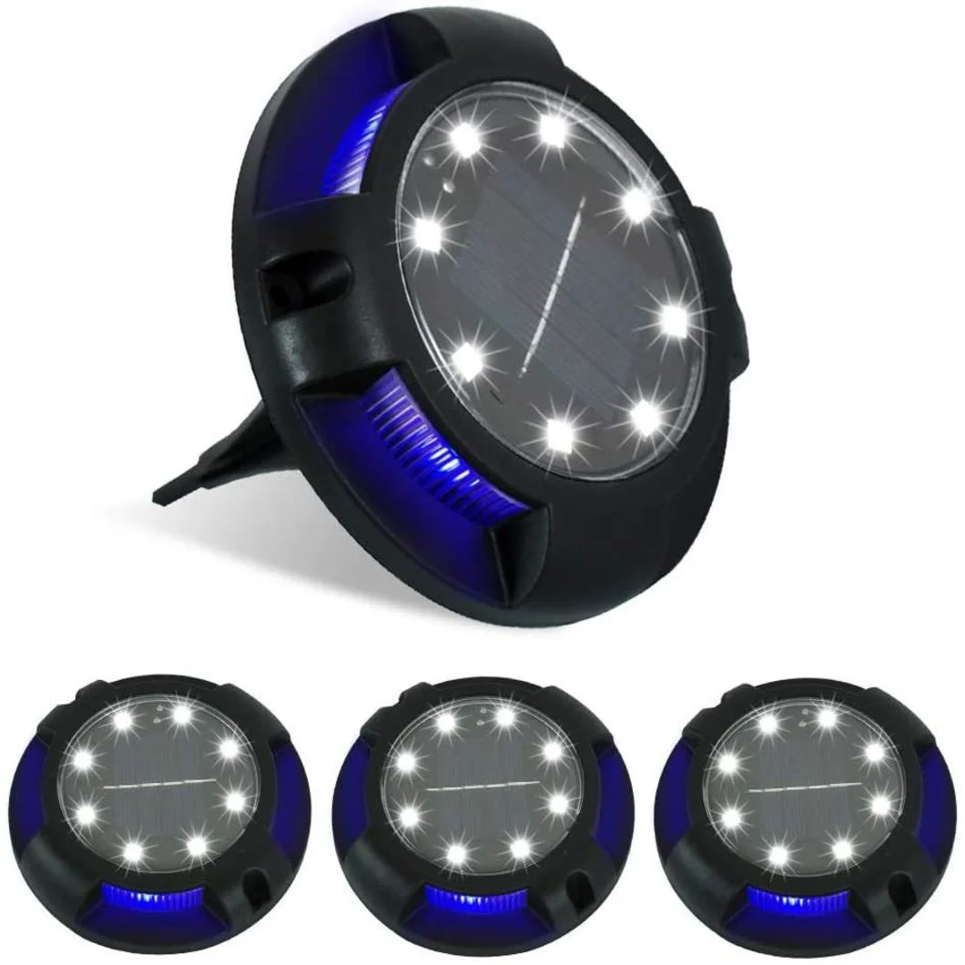 8 LED Waterproof Colourful RGB Solar Buried Ground Light Outdoor Garden Lamp