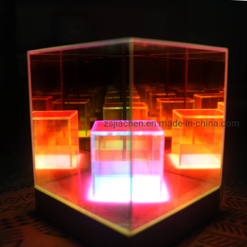Amazon Style Glass 3D Illusion Lamp Colorful Decorative LED Light Acrylic Table Lamp for Bedroom
