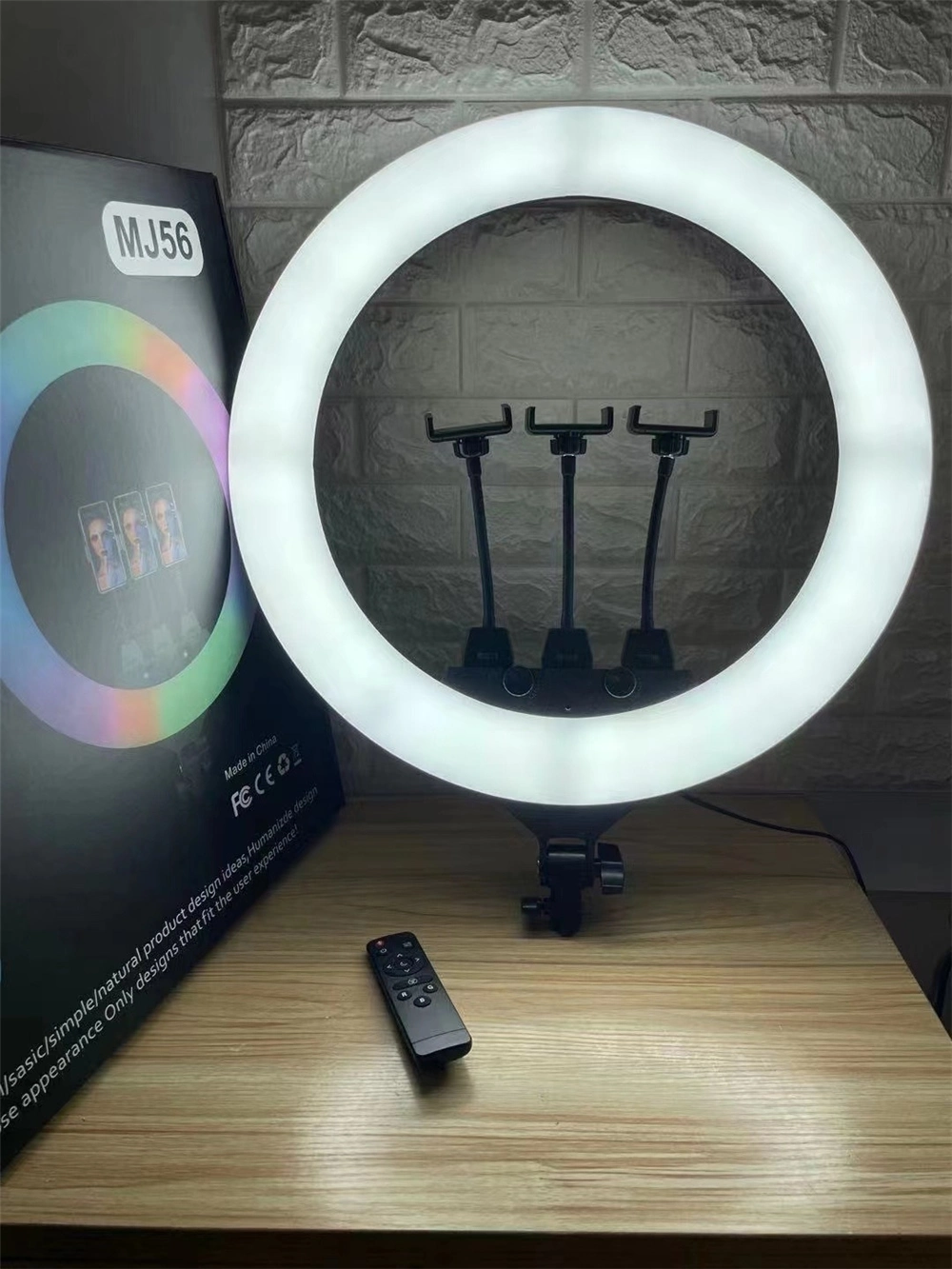 Mj56 22 Inch RGB LED Ring Light with Stand, 60W Dimmable Bi-Color 3200K-5600K CRI 95+ with Special Scenes Effect for Video