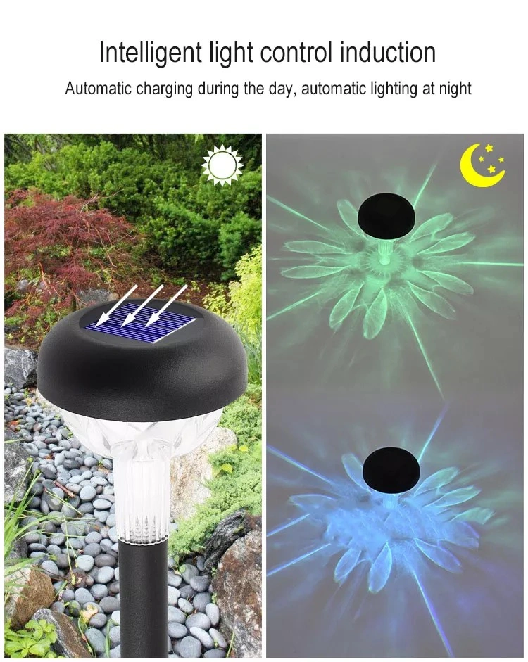 Solar Colorful Lawn Lamp Outdoor Grass Buried Garden Ground Color Changing Landscape Lamp