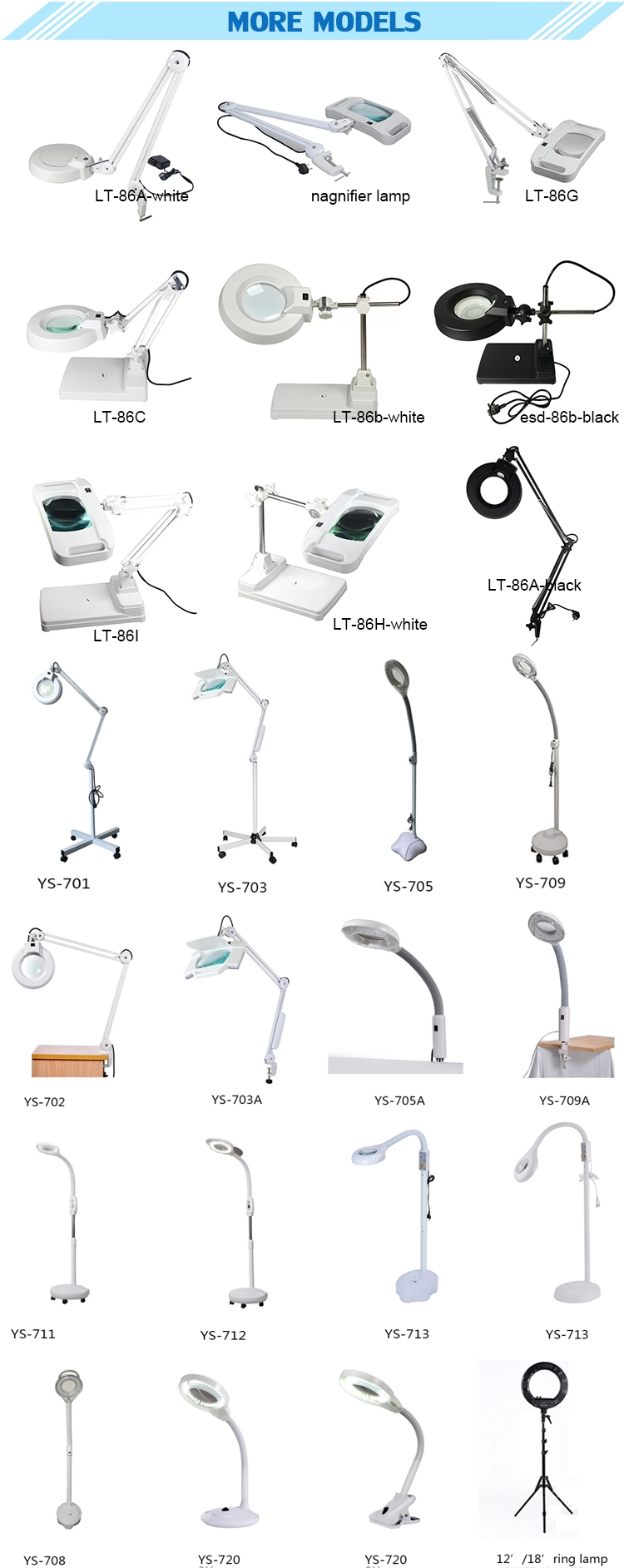 High Quality Workshops Beauty Salon Magnifying Lamp Desk Clamp Illuminated Magnifier LED Magnifier Lamp