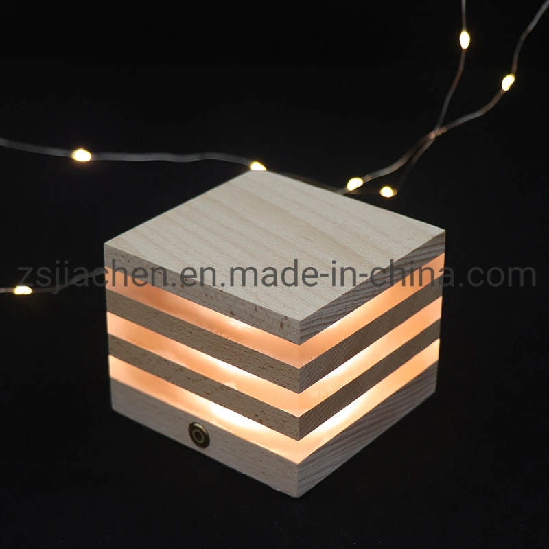 House Shape Wooden Night Light LED Table Desk Lamp for Home Decor