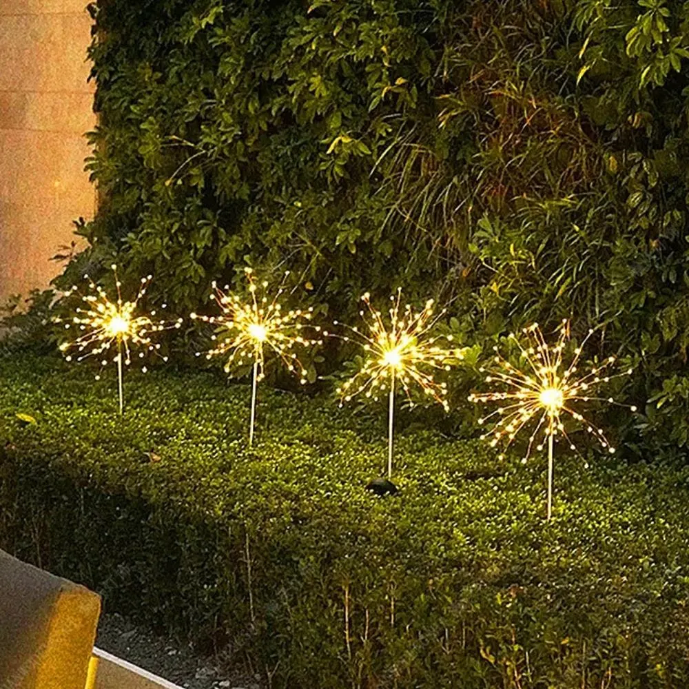 LED Garden Lamp Solar Fireworks Lights Waterproof Outdoor Path Lawn Decor LED DIY Solar Light String Lights Ground Lamp Garden Yard Bl19933