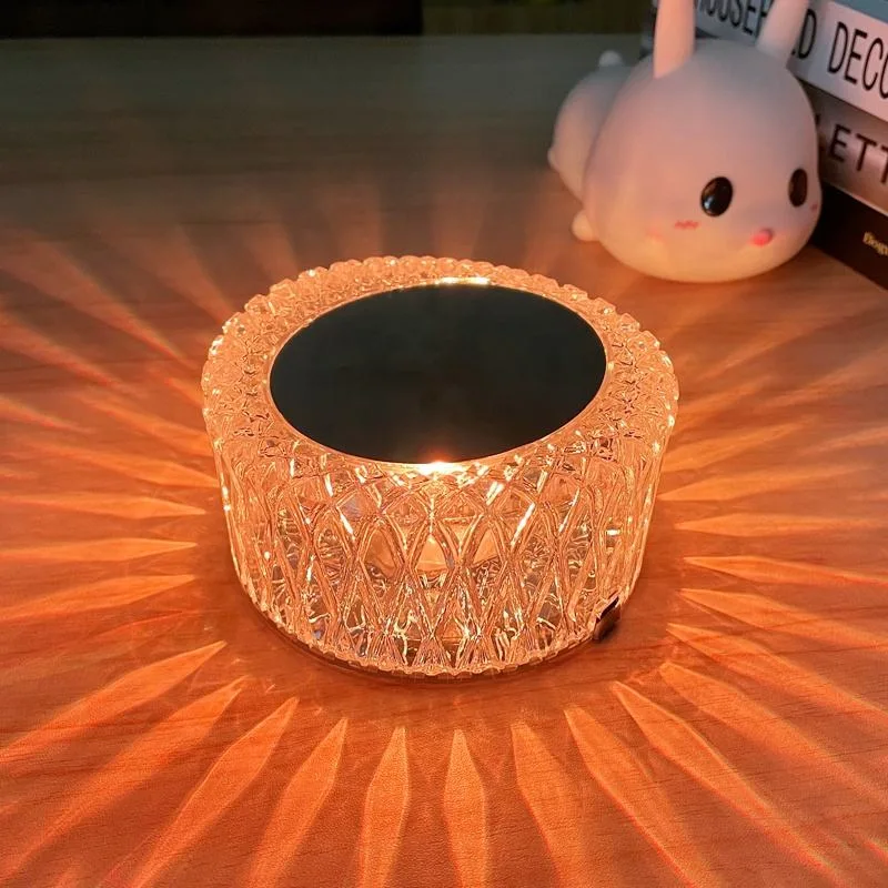 Modern Luxury Hot 16 Colors Nuight Light USB LED Crystal Table Lamp