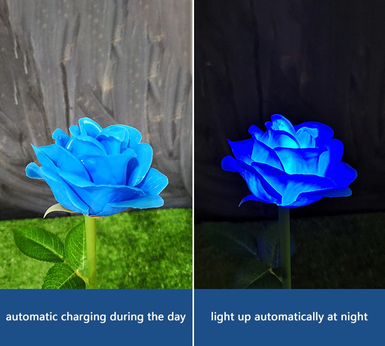 Amazon Bestseller Outdoor Waterproof IP65 Lily Rose Decorative Solar Panel Ground Garden Solar Flower Lamp