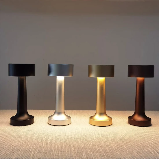 High Quality Aluminum Oxidation 5200mAh Battery Operated Rechargeable Restaurant Bar Decorative Wireless Charging LED Table Lamp