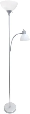 Mother-Daughter Floor Lamp with Reading Light, Silver